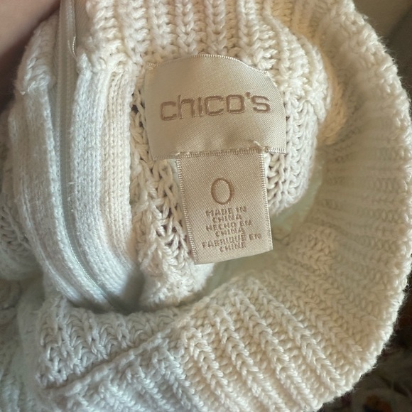 Chico's Silver and Cream Turtleneck Sweater - Picture 5 of 5